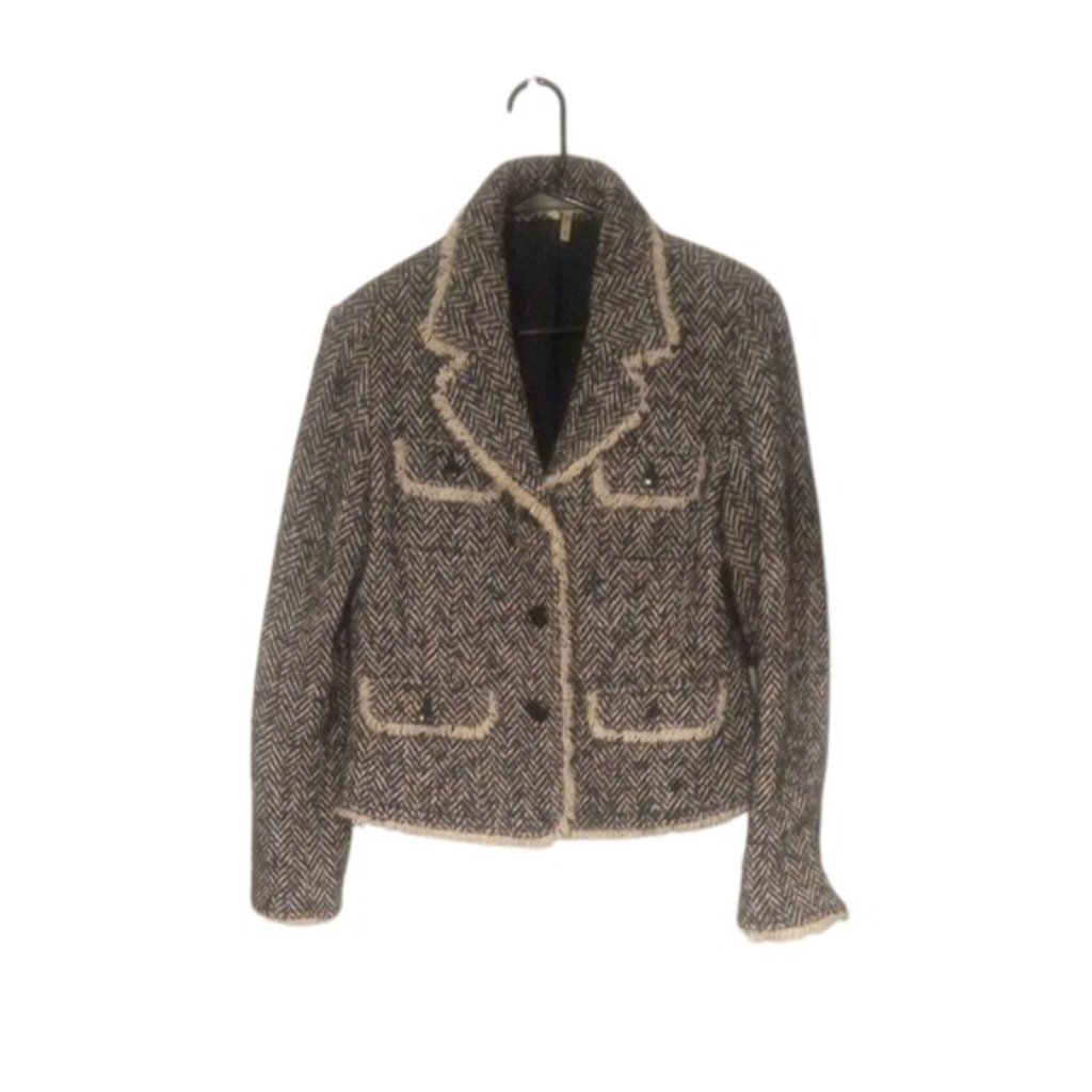 Tyler Boe Women's Black And White Tweed Jacket 18ptp